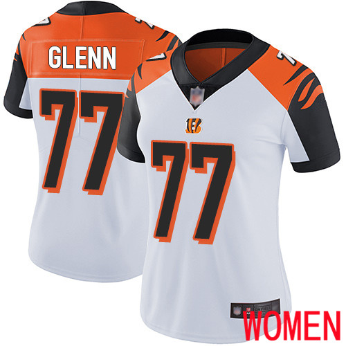 Cincinnati Bengals Limited White Women Cordy Glenn Road Jersey NFL Footballl #77 Vapor Untouchable->women nfl jersey->Women Jersey
